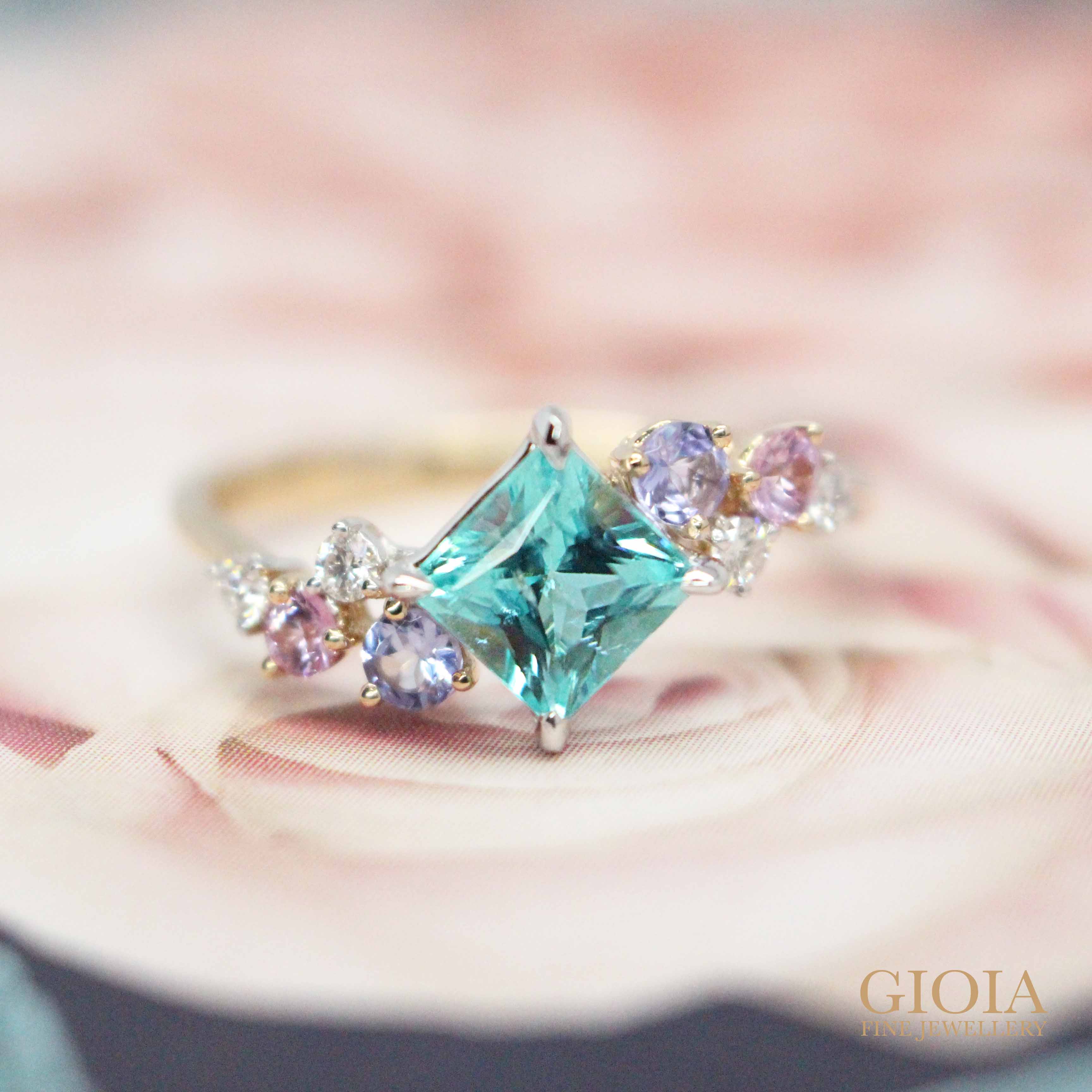 Paraiba Sapphire Ring - Customised Engagement Proposal Ring with