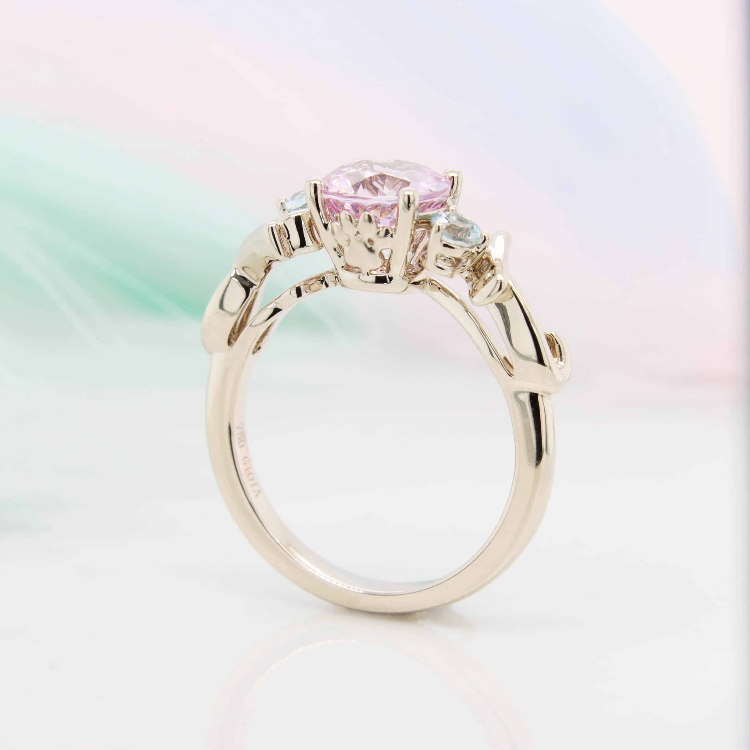 paws design engagement ring with personalised design