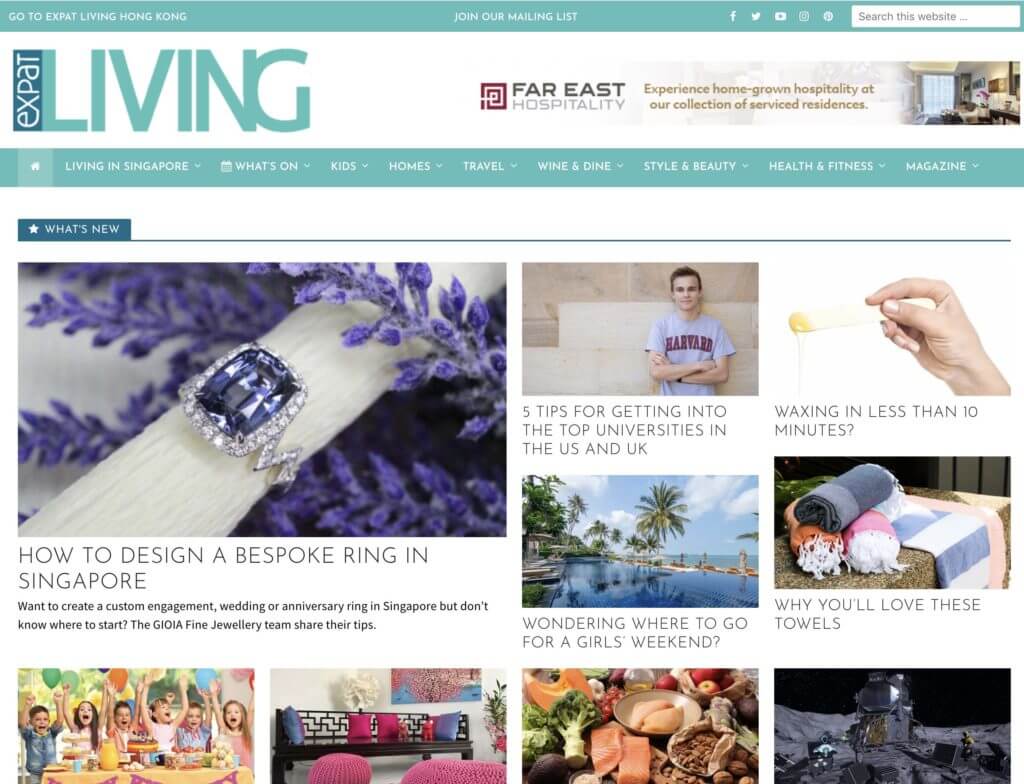 Expat Living - Recommendation for wedding engagement and customised jewellery gift. Local Singapore private Jeweller