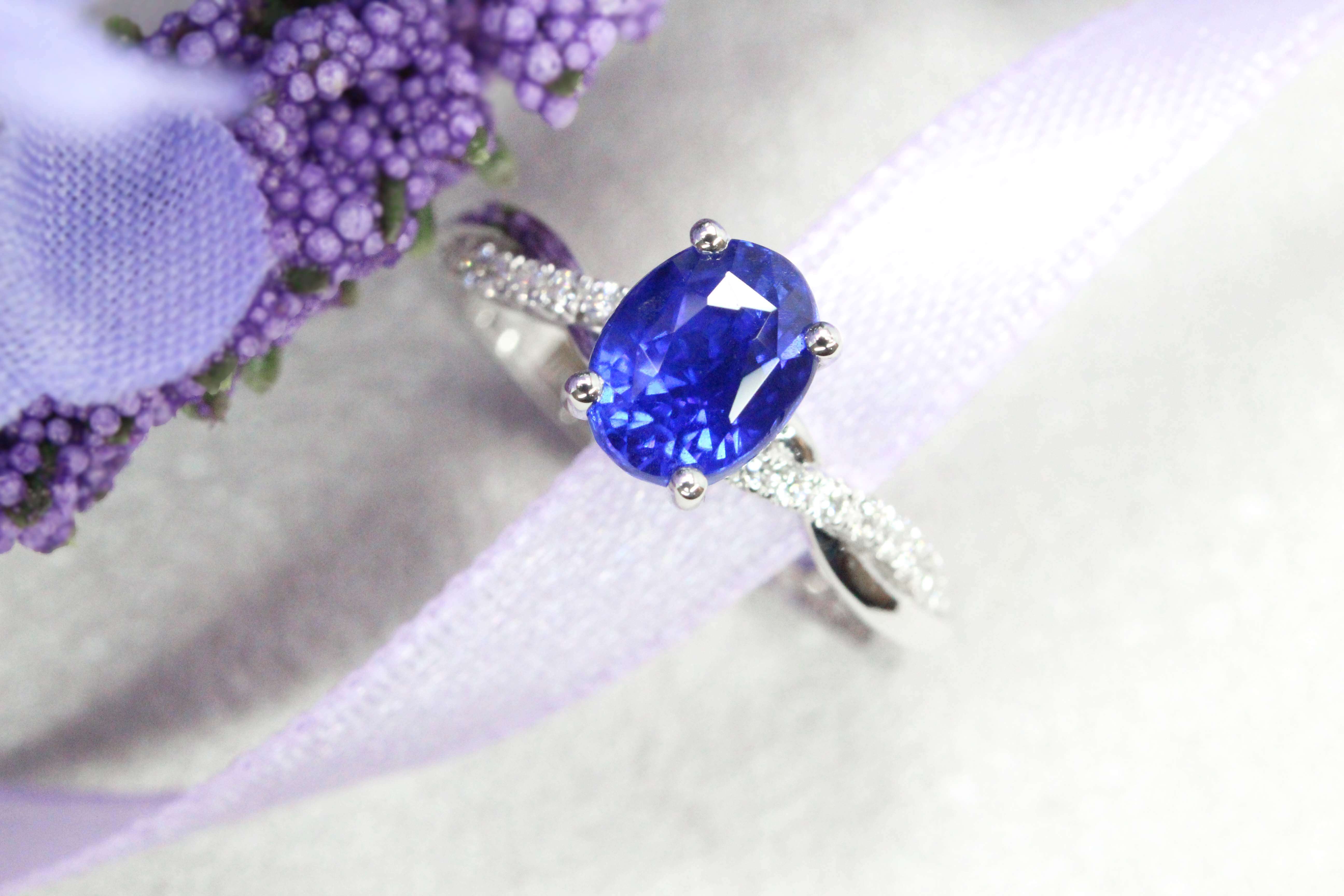 Cornflower Sapphire Wedding Ring