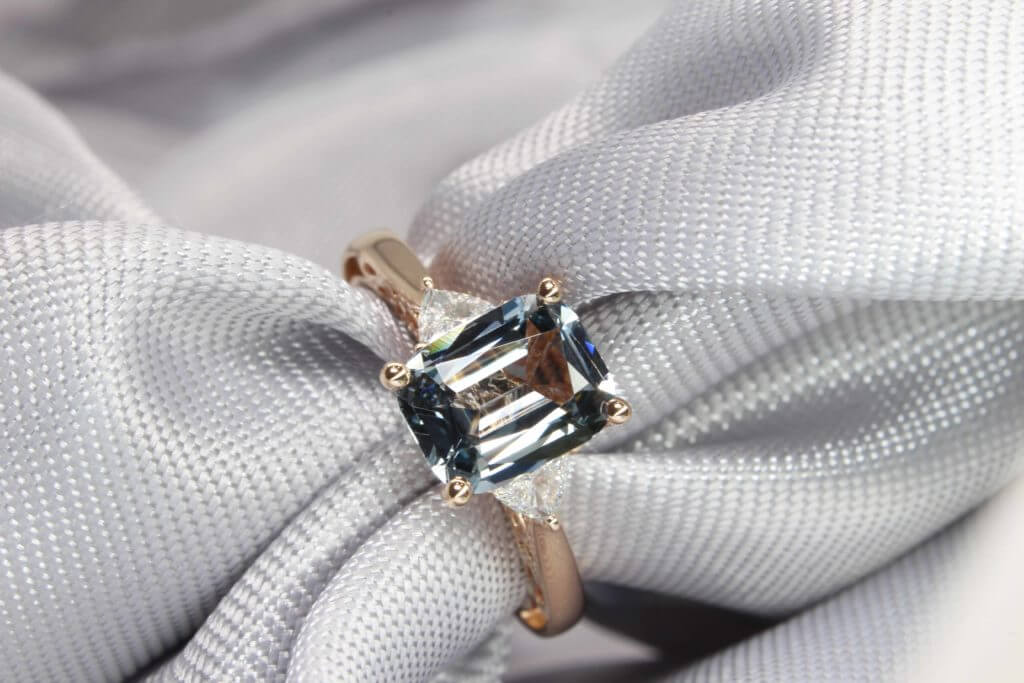 Grey Sapphire Three Stone Ring – Bespoke Fine Jewelry Ltd
