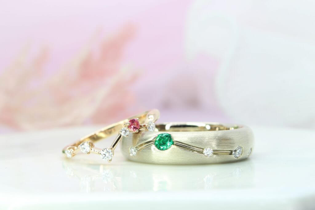 Constellation Wedding Rings stackable Constellation Wedding bands