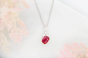 Ruby Diamond Pendant - Wedding Jewellery