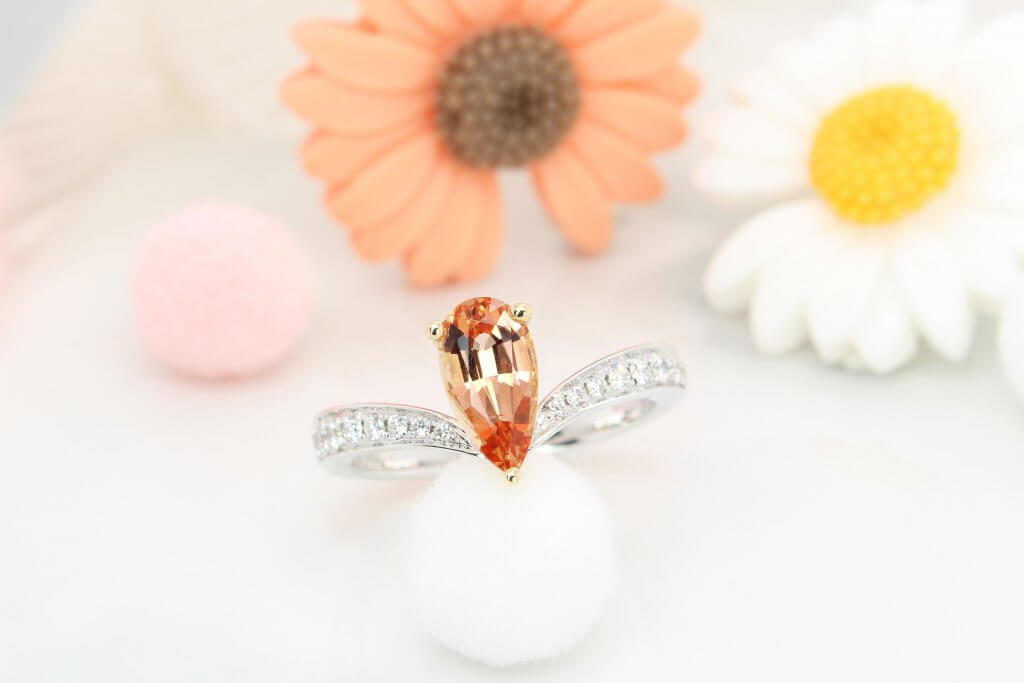 Imperial Topaz unique coloured shade of Golden to Orangy Pink Gemstone. November birthstone jewelry | Singapore Jeweler in Customised Jewellery with Birthstone