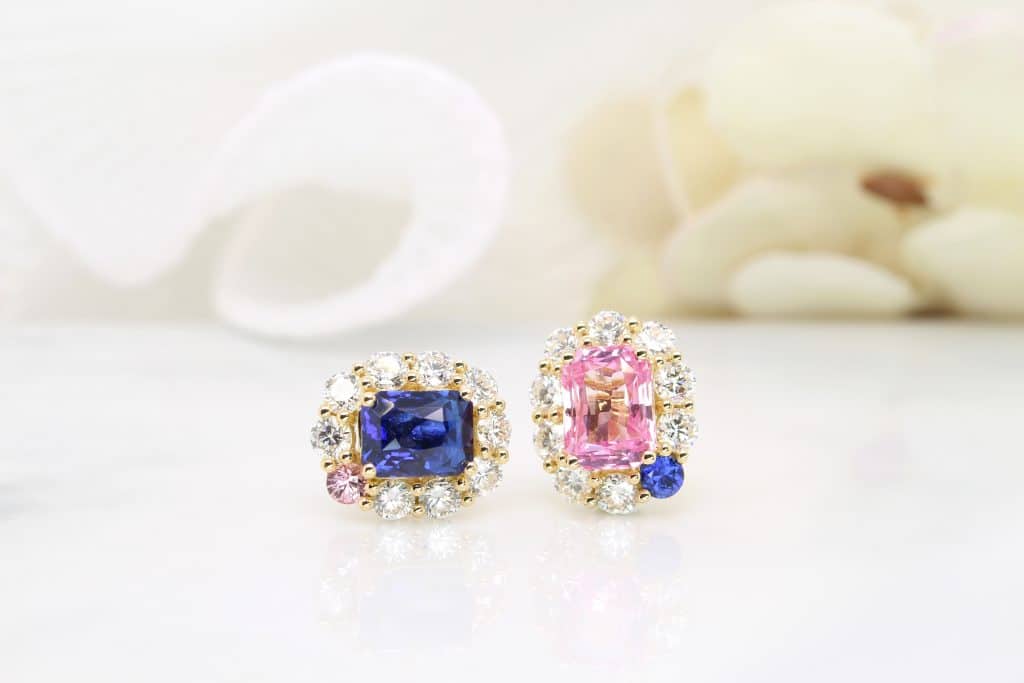 Padparadscha Sapphire Ring - Custom made to padparadscha orangy-pink wedding engagement ring and bespoke fine jewelry | Custom Jeweller Sapphire in Singapore.